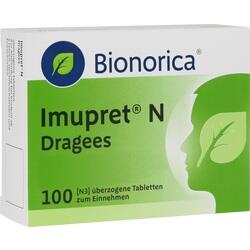 Grüne Packung von Bionorica mit Imupret N Dragees, 100 Tabletten.
